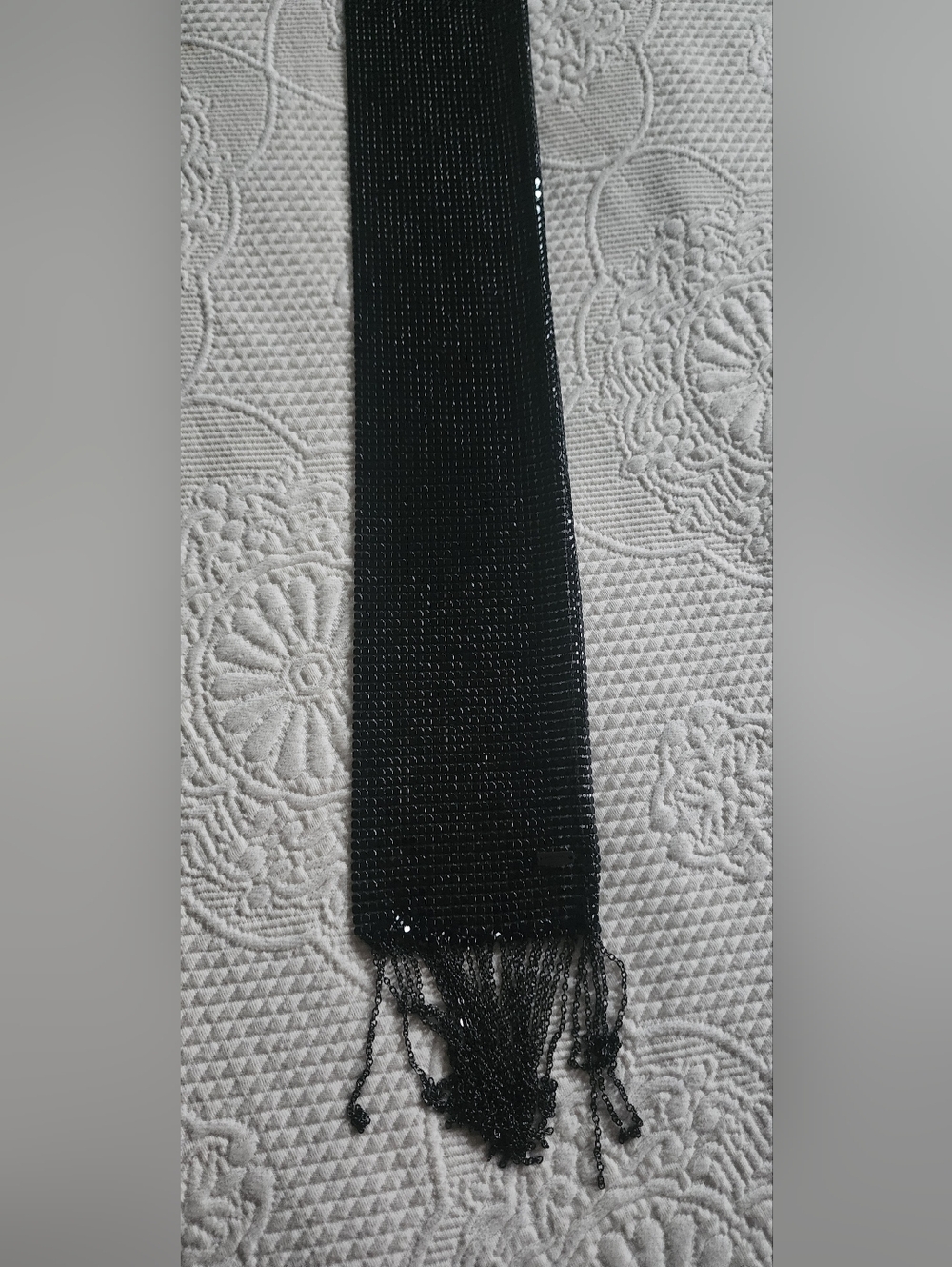 Black Mesh Evening Scarf - Picture 6 of 6